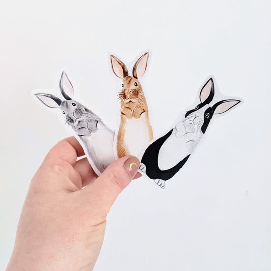 Set of 3 Bunny Stickers