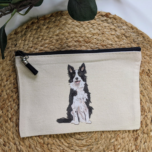 Border Collie zip up bag