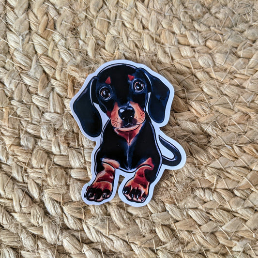 Glossy Sausage Dog Puppy Sticker