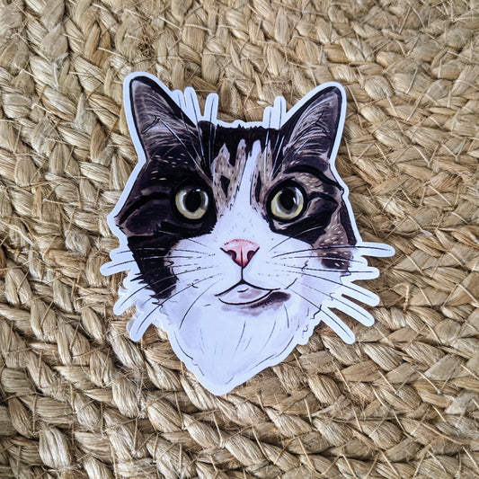 Glossy Bengal Cat Sticker - 9cm Tall