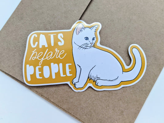 Large white kitten sticker