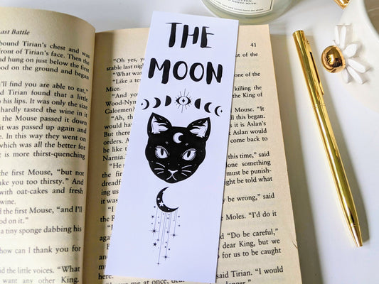 Black cat bookmark - mooncat